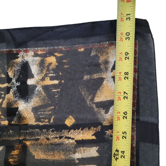 Beautiful Scarf Abstract Pattern 100% Polyester Made in Italy Tag - Picture 4 of 5